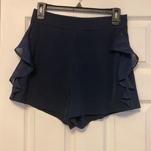 Navy Shorts with Ruffle
